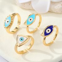 Fashion Colorful Metal Triangle Eye Ring Geometric Devil's Eye Ring main image 1