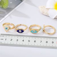 Fashion Colorful Metal Triangle Eye Ring Geometric Devil's Eye Ring main image 3