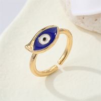 Fashion Colorful Metal Triangle Eye Ring Geometric Devil's Eye Ring main image 5