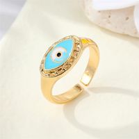 Fashion Colorful Metal Triangle Eye Ring Geometric Devil's Eye Ring main image 6