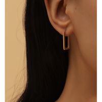 Retro Solid Color Alloy Geometric Square Hoop Earrings Wholesale main image 1