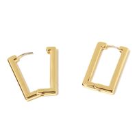 Retro Solid Color Alloy Geometric Square Hoop Earrings Wholesale main image 4