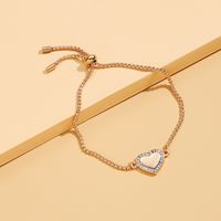 Jewelry Hand Valentine's Day Gift Heart Alloy Diamond Bracelet Adjustment main image 3