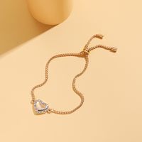 Jewelry Hand Valentine's Day Gift Heart Alloy Diamond Bracelet Adjustment main image 5