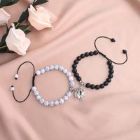 New Zircon Crown Hand-woven Beads Magnetic Clasp Couple Bracelet Set main image 5
