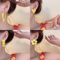 Fashion Yellow New Summer Female Simple Alloy Earrings main image 4
