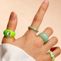 New Acrylic Ring Set Color Transparent Geometric Combination Ring main image 1