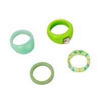 New Acrylic Ring Set Color Transparent Geometric Combination Ring main image 6
