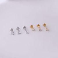 3mm Round Zircon Inner Tooth Lip Nail 6/8/10mm Stainless Steel Piercing Jewelry main image 5