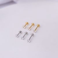 3mm Round Zircon Inner Tooth Lip Nail 6/8/10mm Stainless Steel Piercing Jewelry main image 4