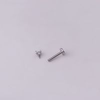 3mm Round Zircon Inner Tooth Lip Nail 6/8/10mm Stainless Steel Piercing Jewelry main image 3