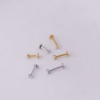3mm Round Zircon Inner Tooth Lip Nail 6/8/10mm Stainless Steel Piercing Jewelry main image 6