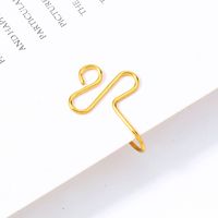 Fashion Golden Stainless Steel Exaggerated U-shaped Hand-circle Fake Nose Ring main image 5