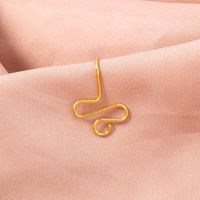 Fashion Golden Stainless Steel Exaggerated U-shaped Hand-circle Fake Nose Ring main image 6