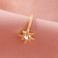 Retro Alloy Diamond U-shaped Golden Star Fake Nose Ring main image 3