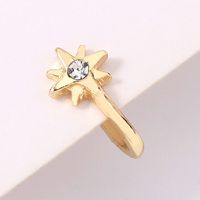 Retro Alloy Diamond U-shaped Golden Star Fake Nose Ring main image 4