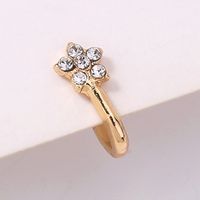 Fashion Alloy Diamond U-shaped Golden Plum Snowflake Star Fake Nose Clip main image 2