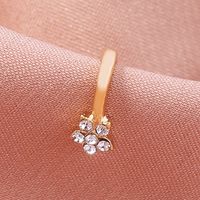 Fashion Alloy Diamond U-shaped Golden Plum Snowflake Star Fake Nose Clip main image 3