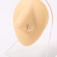 Fashion Alloy Diamond U-shaped Golden Plum Snowflake Star Fake Nose Clip main image 5