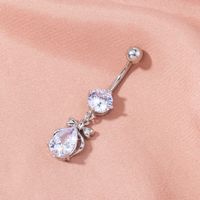 Fashion Angel Zircon Navel Nail Bow Belly Button Ring Human Body Piercing Jewelry main image 1
