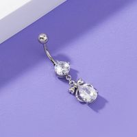 Fashion Angel Zircon Navel Nail Bow Belly Button Ring Human Body Piercing Jewelry main image 3