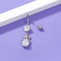 Fashion Angel Zircon Navel Nail Bow Belly Button Ring Human Body Piercing Jewelry main image 4