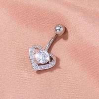 Fashion Copper Zircon Heart-shaped Belly Button Nail Human Body Piercing Jewelry main image 1