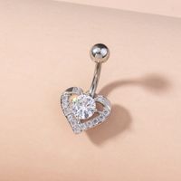 Fashion Copper Zircon Heart-shaped Belly Button Nail Human Body Piercing Jewelry main image 3