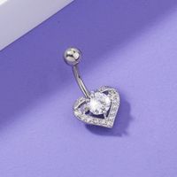 Fashion Copper Zircon Heart-shaped Belly Button Nail Human Body Piercing Jewelry main image 4