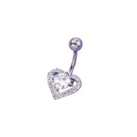 Fashion Copper Zircon Heart-shaped Belly Button Nail Human Body Piercing Jewelry main image 6