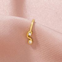 Fashion Golden Copper Micro-inlaid Zircon Non-porous Puncture Nose Clip main image 1