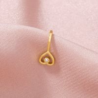 Fashion Gold Copper Micro-encrusted Zircon Heart Non-porous Piercing Nose Clip main image 4