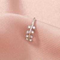 Simple Leaf Shape Copper Micro-inlaid Zircon Nose Ornaments Puncture Jewelry Women main image 5