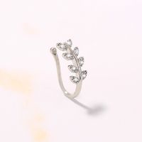 Simple Leaf Shape Copper Micro-inlaid Zircon Nose Ornaments Puncture Jewelry Women main image 6