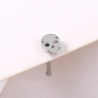 Fashion Stainless Steel Geometric Puncture Skull Straight Rod Nose Ornament main image 6