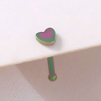 Fashion Straight Stainless Steel Heart-shaped Nose Nails Nose Piercing Ornaments main image 4