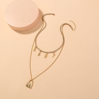 Fashion Retro Letter Baby Necklace Lock Alloy Necklace main image 1
