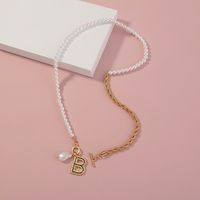 Fashion Baroque Imitation Pearl Letter B Alloy Necklace main image 3
