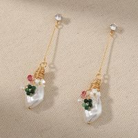 Fashion Long Tassel Korean Style Retro Baroque Pearl Earrings main image 3