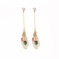 Fashion Long Tassel Korean Style Retro Baroque Pearl Earrings main image 6