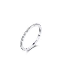 Fashion S925 Sterling Silver Simple Inlaid Diamond Ring sku image 1