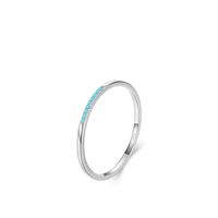 Neuer Koreanischer S925 Sterling Silber Einfacher Eingelegter Regenbogenstein Feiner Ring Weiblich sku image 15