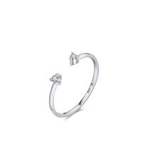 Fashion S925 Sterling Silver Inlaid Small Moissanite Open Tail Ring sku image 1