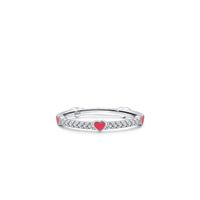 Fashion S925 Silver Ring Inlaid Diamonds Heart-shaped Ring sku image 1