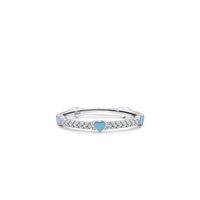 Fashion S925 Silver Ring Inlaid Diamonds Heart-shaped Ring sku image 6