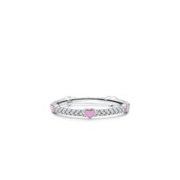 Fashion S925 Silver Ring Inlaid Diamonds Heart-shaped Ring sku image 11
