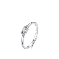 Simple S925 Sterling Silver Popular Ring Female Inlaid Zirconium Fine Ring sku image 1