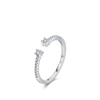 S925 Sterling Silber Damenring Schwanzring Reihe Voller Diamanten Koreanischer Ring sku image 1