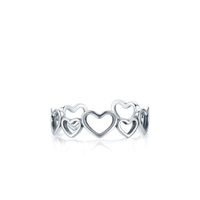 S925 Sterling Silver Retro Irregular Heart-shaped Hollow Opening Adjustable Ring sku image 1