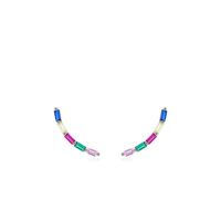 S925 Silver Rainbow-colored Crystal Long Women's Earrings Jewelry Wholesale sku image 1